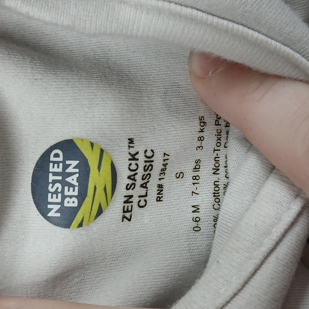 Nested Bean Zen Sleep Sack 0-6 Months - Picture 5 of 7